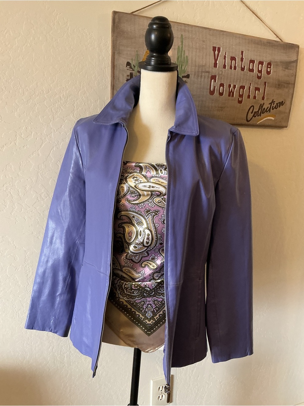 Worthington Lavender Leather Zip Jacket